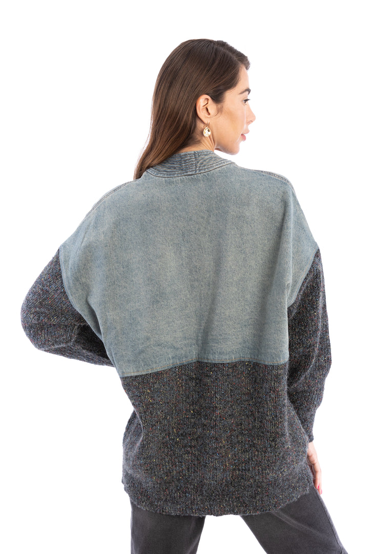 Denim and Grey Combo Jacket