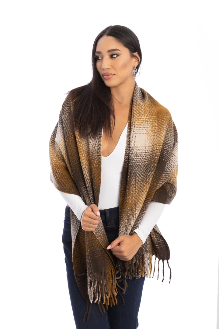 Multi Plaid Throw Scarf