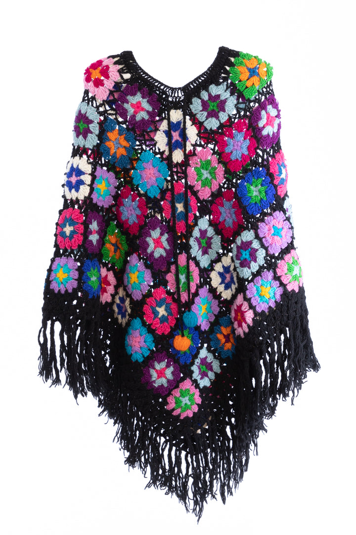 Granny Fringe Crochet Poncho
