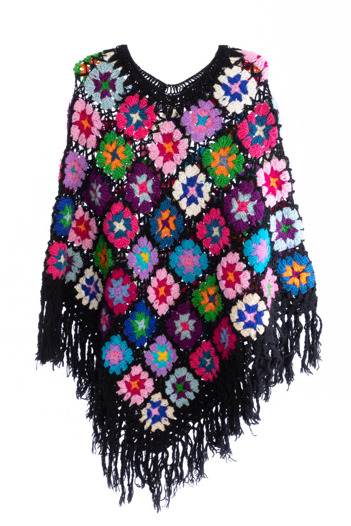 Granny Fringe Crochet Poncho