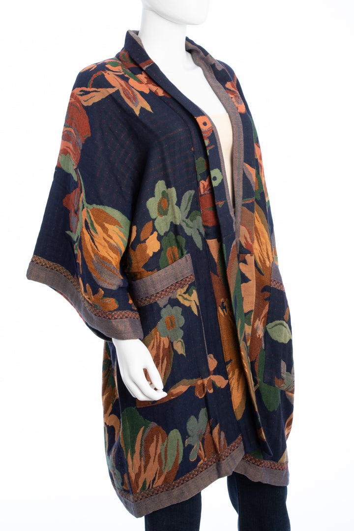 Floral Kimono Cotton Jacket for Fall