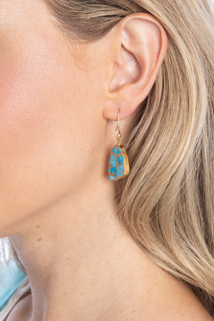 Mojave Triangle Gemstone Earrings