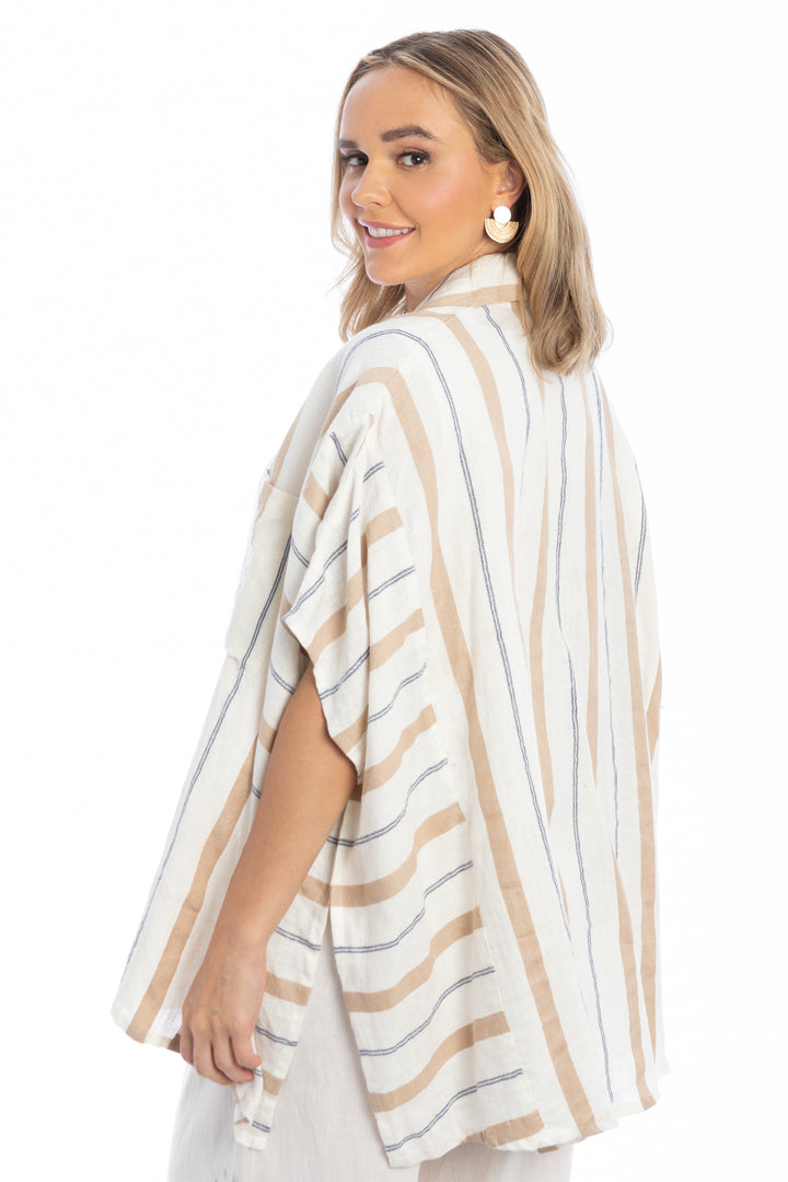 Oversized Striped Linen Cotton Shirt