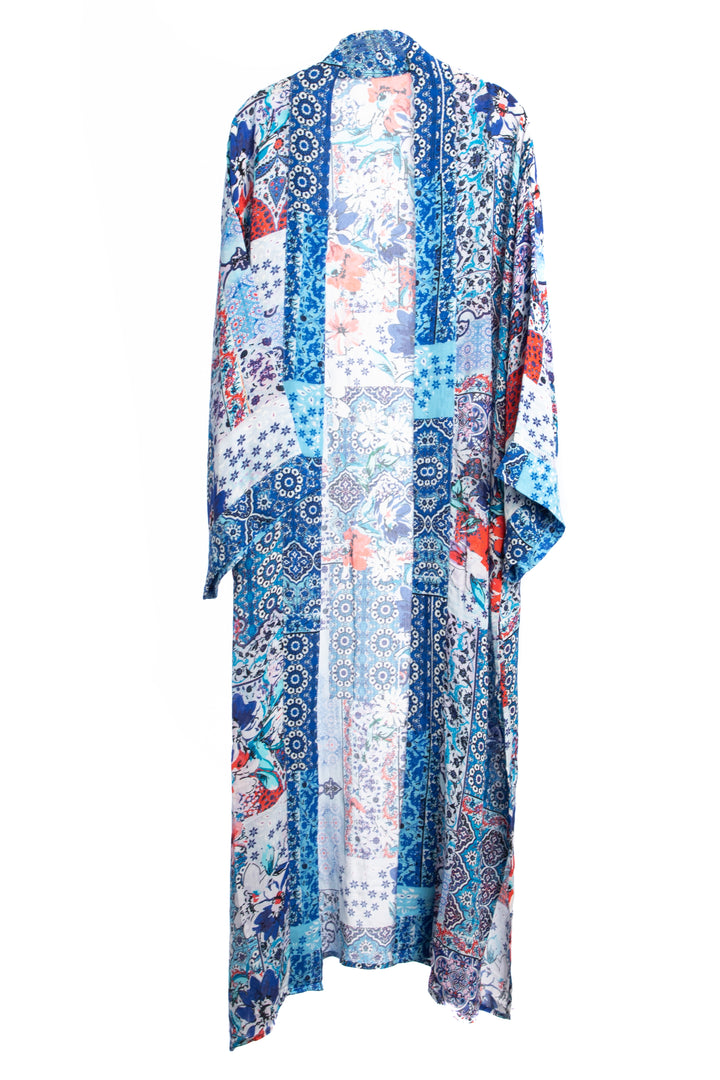 Exotic Mixed Floral Long Kimono