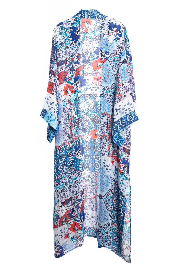 Exotic Mixed Floral Long Kimono