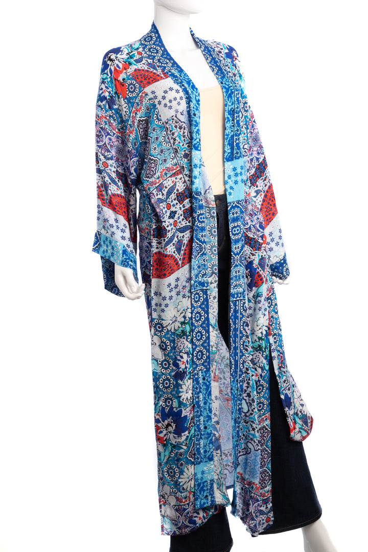 Exotic Mixed Floral Long Kimono