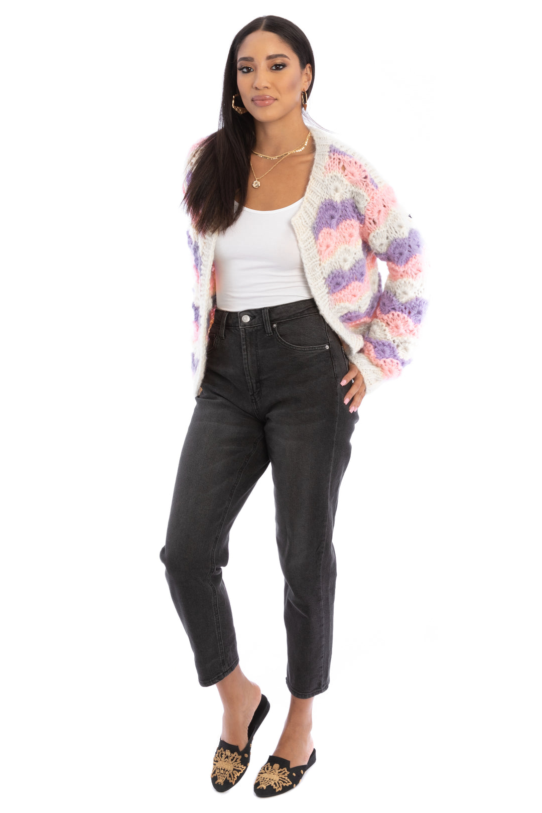 Knitted Pastel Rolling Hills Cardigan