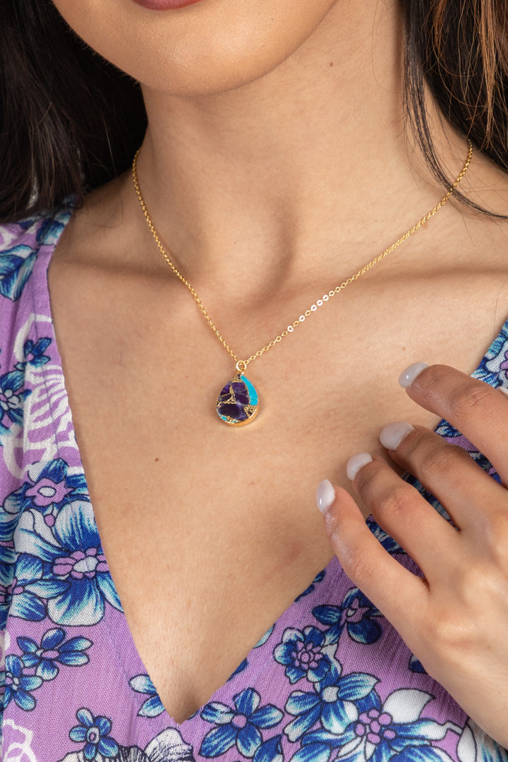 Mojave Triangle Gemstone Necklace - Multi color