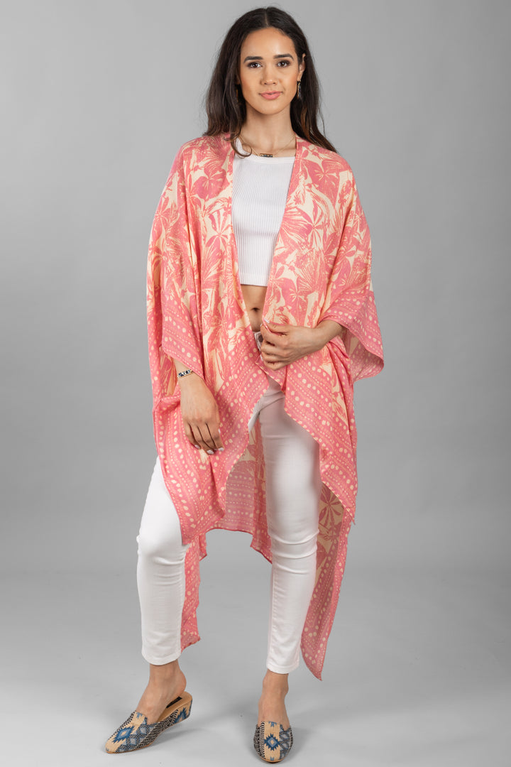 Woodblock Kimono Peach