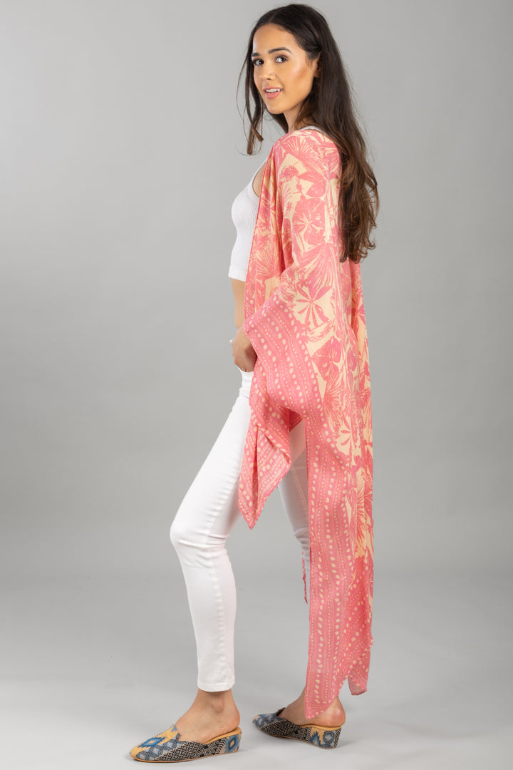 Woodblock Kimono Peach