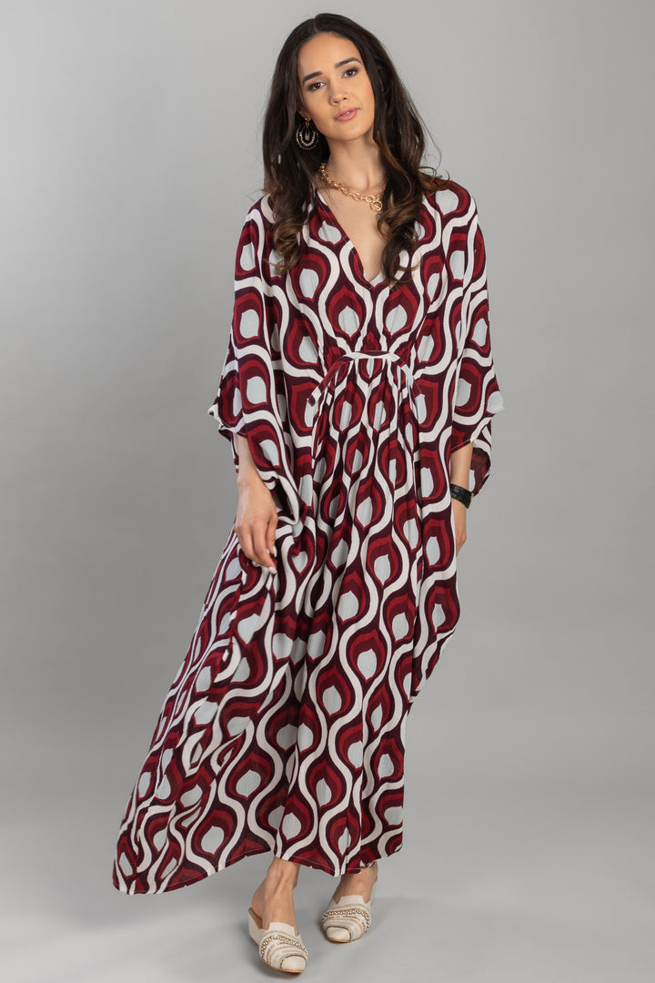 Retro Print Maxi Kaftan