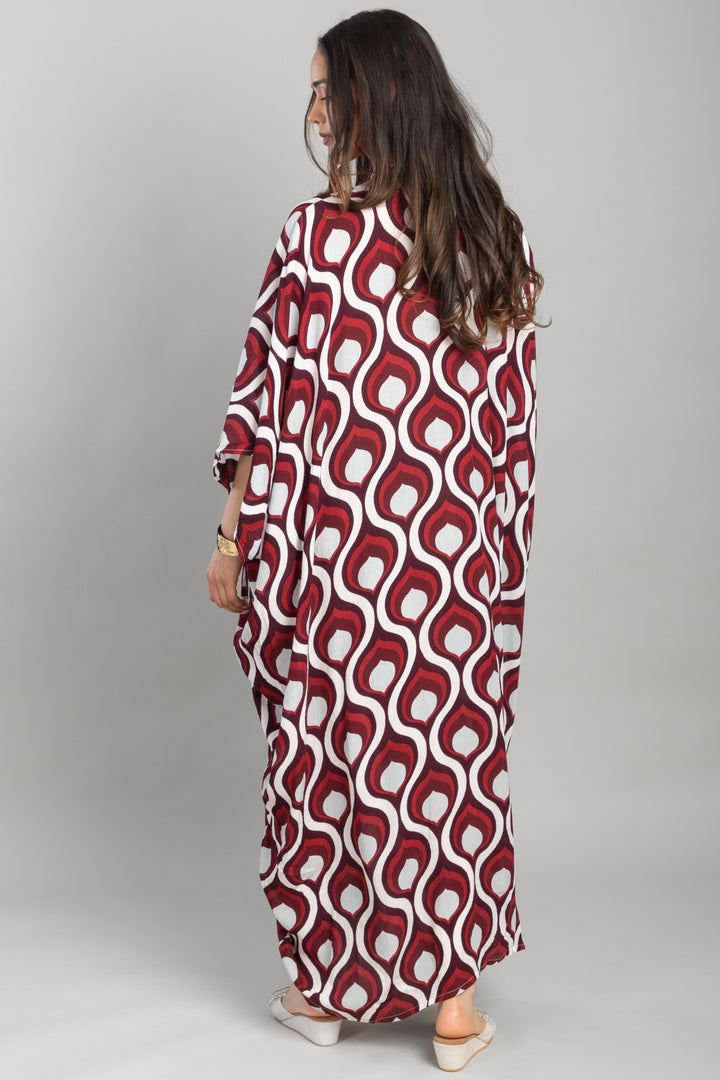 Retro Print Maxi Kaftan