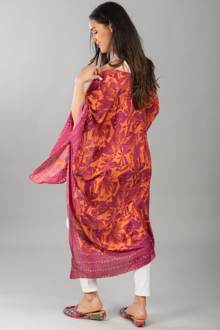 Woodblock Kimono Fuchsia