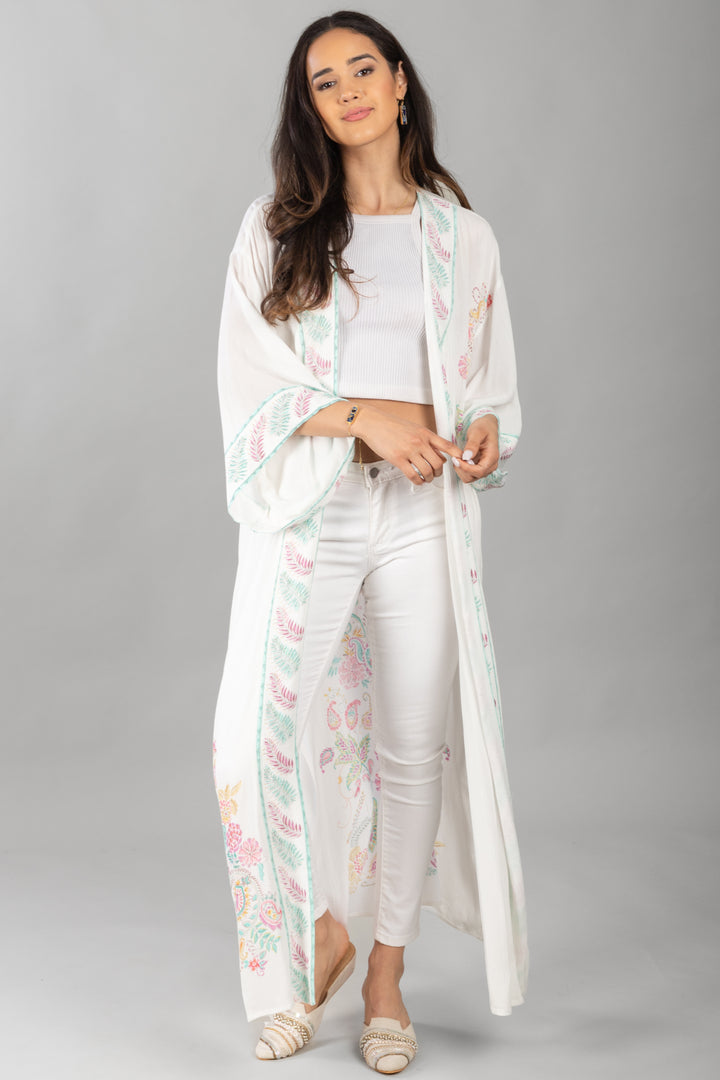 Flowy Paisley Kimono Long