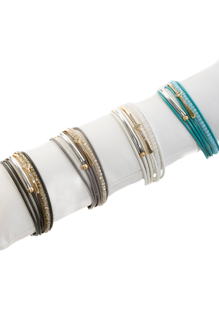 Golden Arrow Leather Bracelet