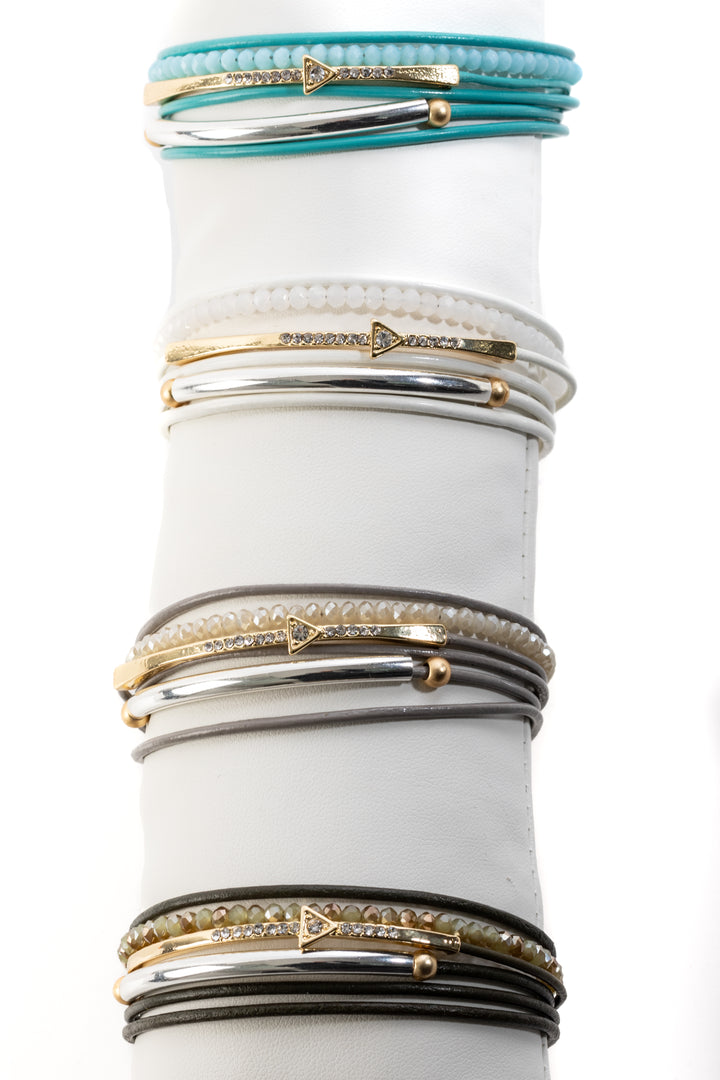 Golden Arrow Leather Bracelet