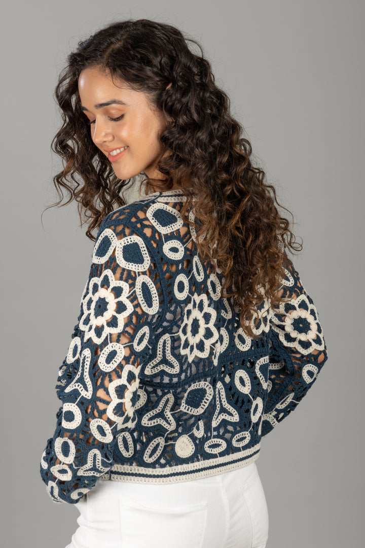 Floral Lace Crochet Short Jacket