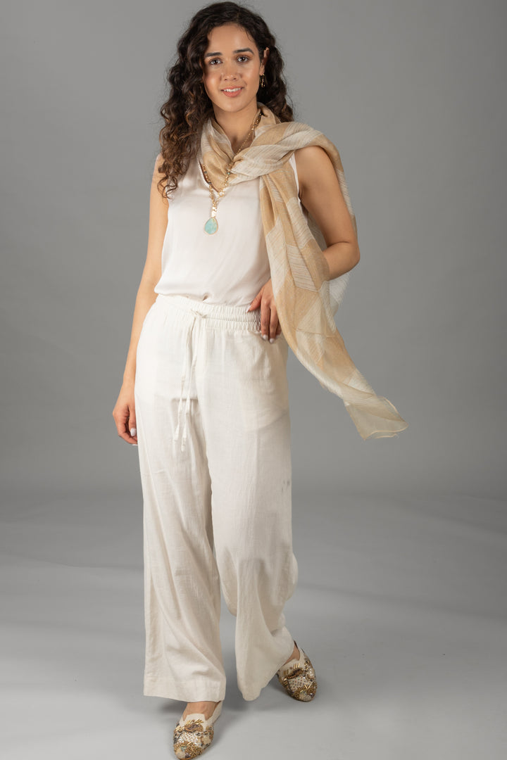 Silk Wool Shimmering Striped Scarf
