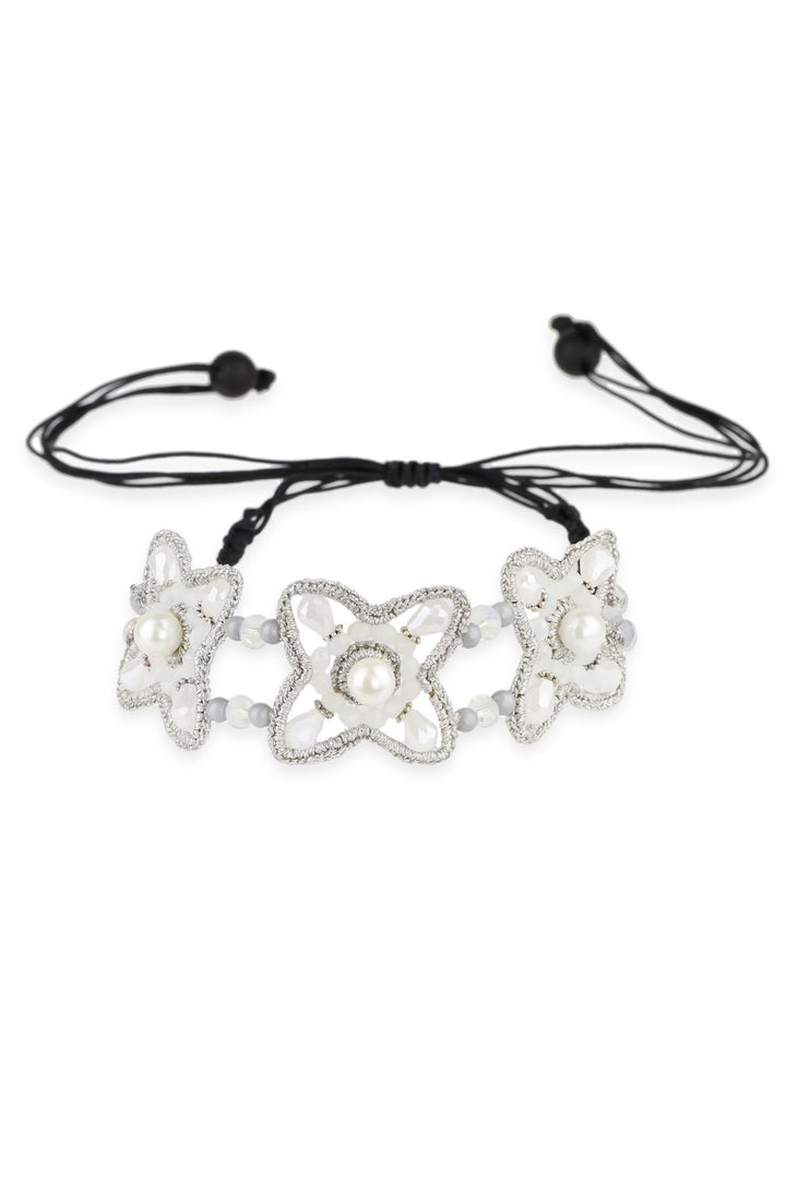 Silver Clover Bead Choker