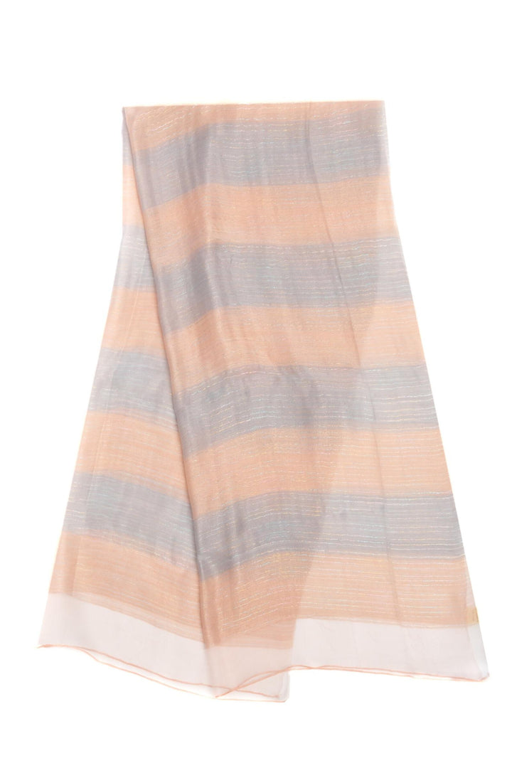 Silk Wool Shimmering Striped Scarf