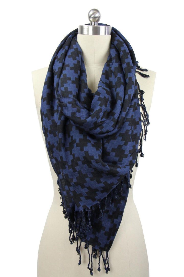 Houndstooth Print Scarf