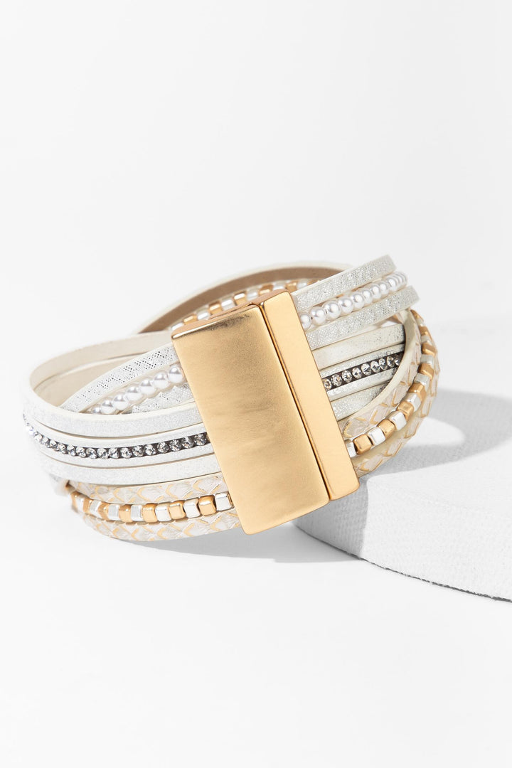 Stark Mixed Bead Leather Bracelet