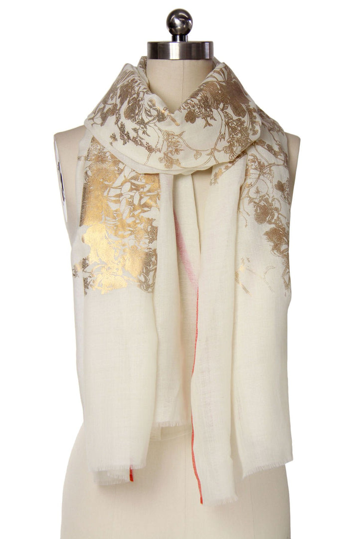 Metallic Floral Vine Scarf