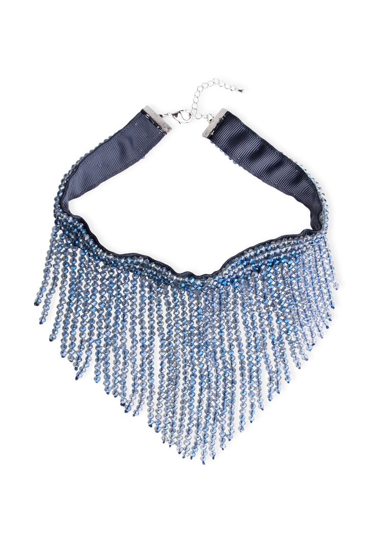 Striking Crystal Beaded Statement Choker Necklace