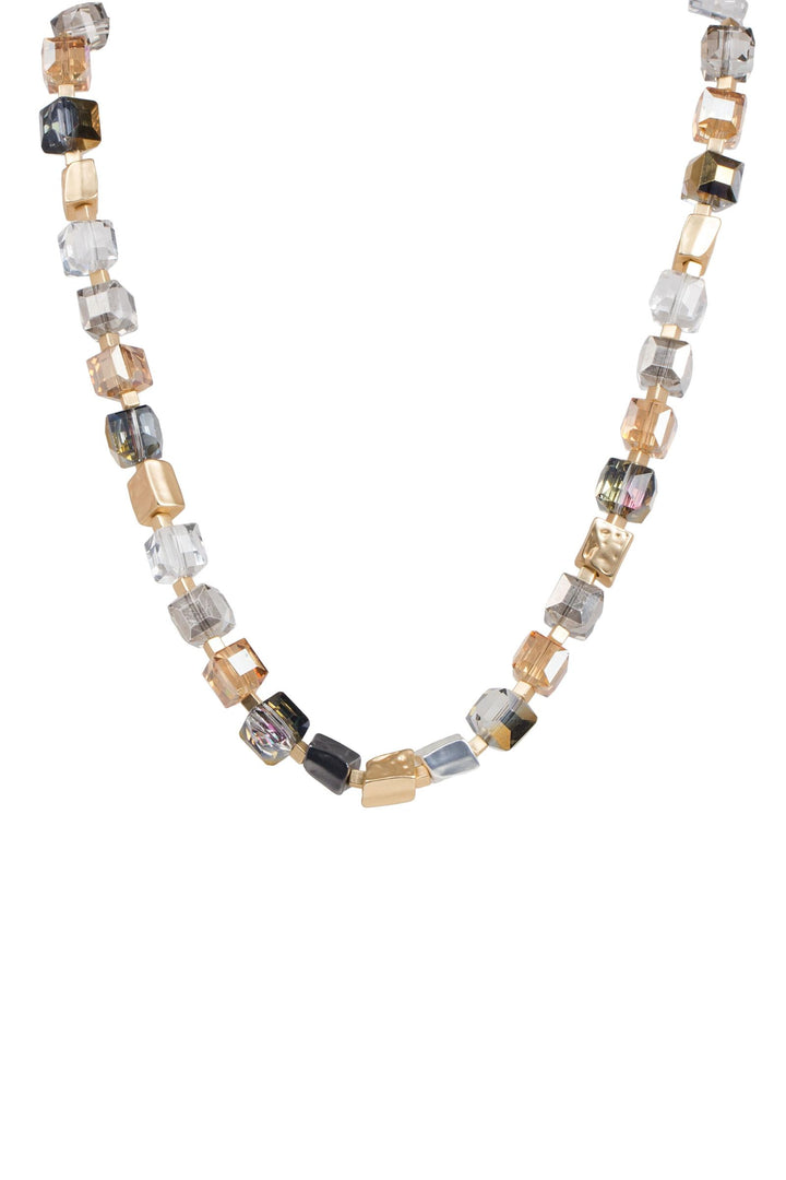 Faceted Bead and Stone Necklace