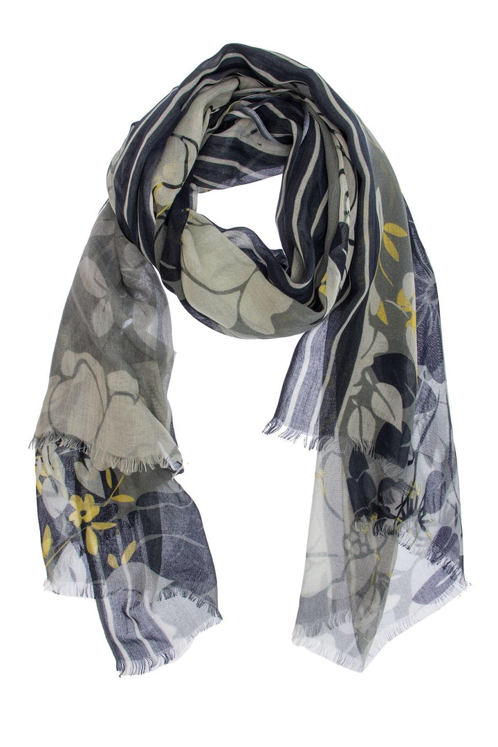 Dark Green Floral Scarf