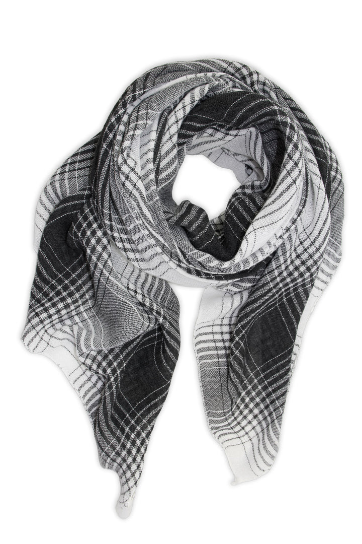 Two Toned Faded Plaid Scarf