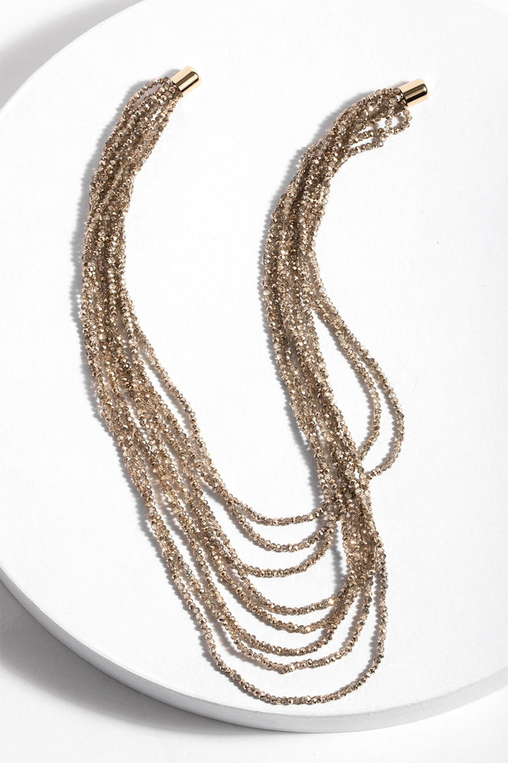 Multi Strand Short Crystal Necklace