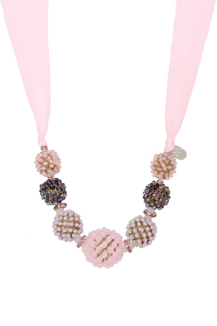 Ribbon Raspberry Collar Necklace