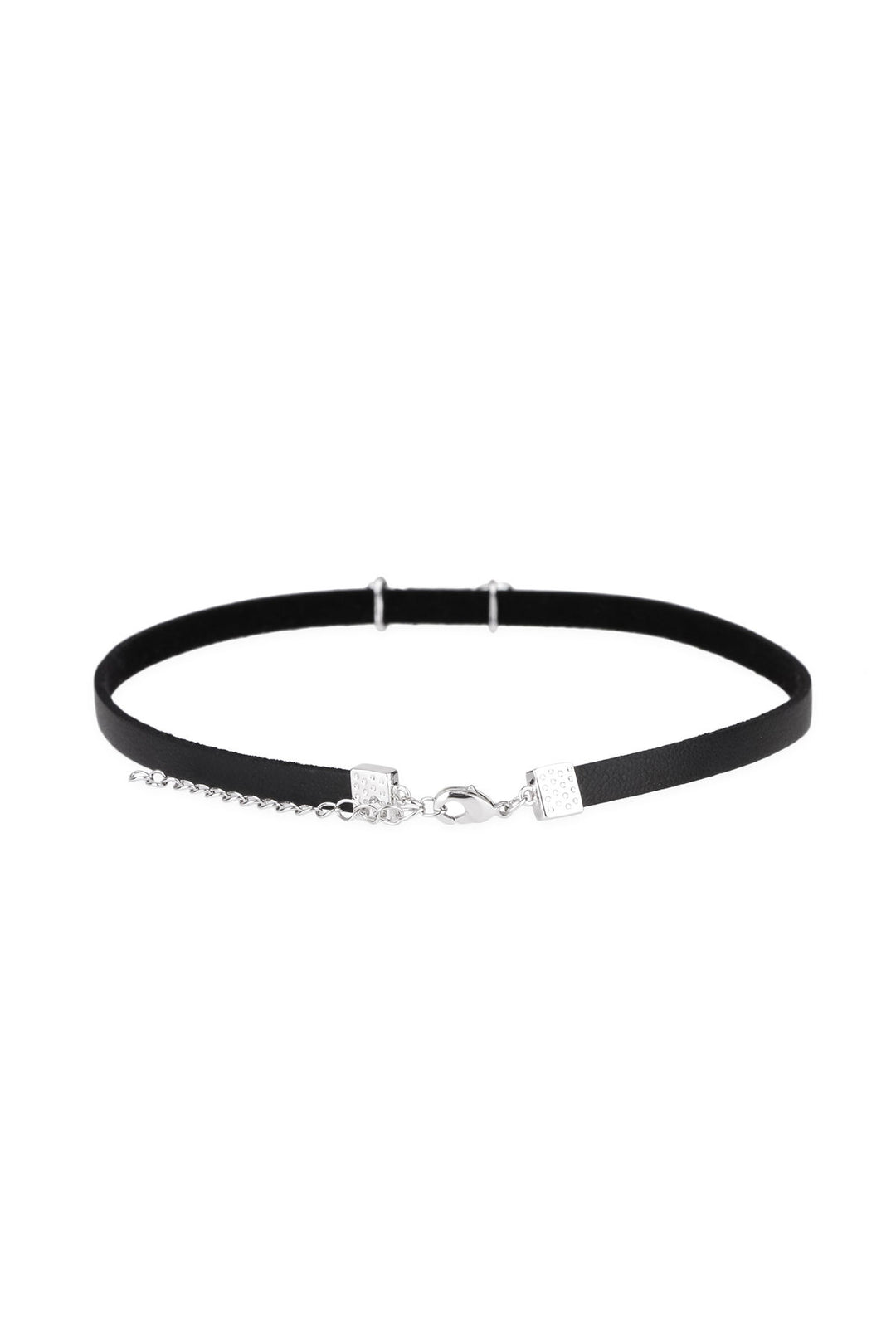 Crystal Bow Leather Choker Necklace