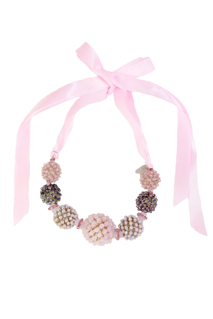 Ribbon Raspberry Collar Necklace