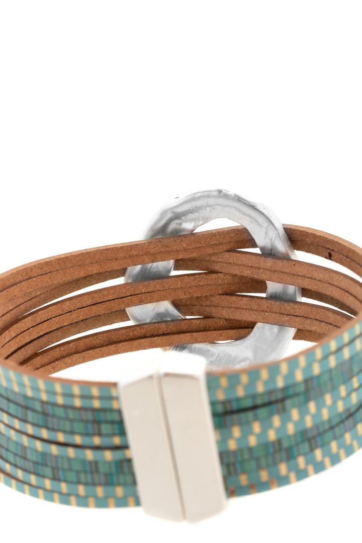 Vegan Leather Disk Bracelet