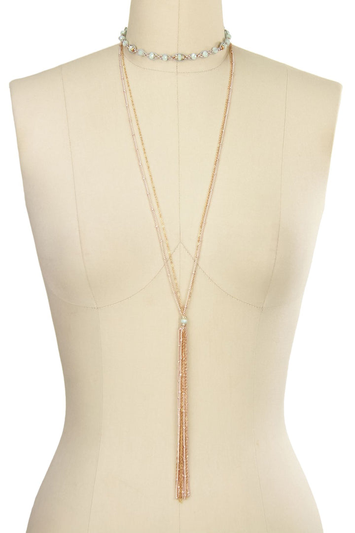 Shyra Tassel Choker Long Layered Necklace