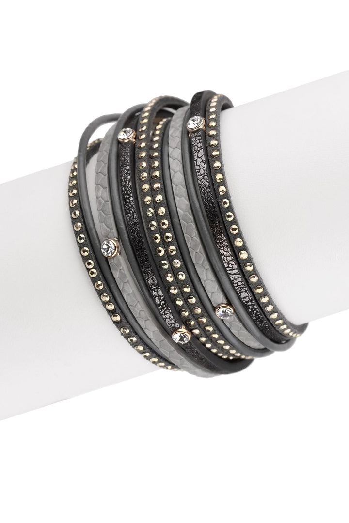 Stud Leather Wrap Bracelet