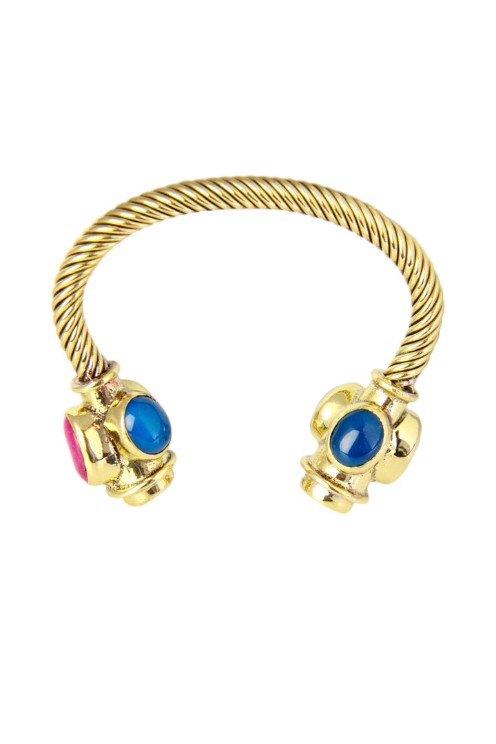 Multicolor Stone Cuff Bracelet