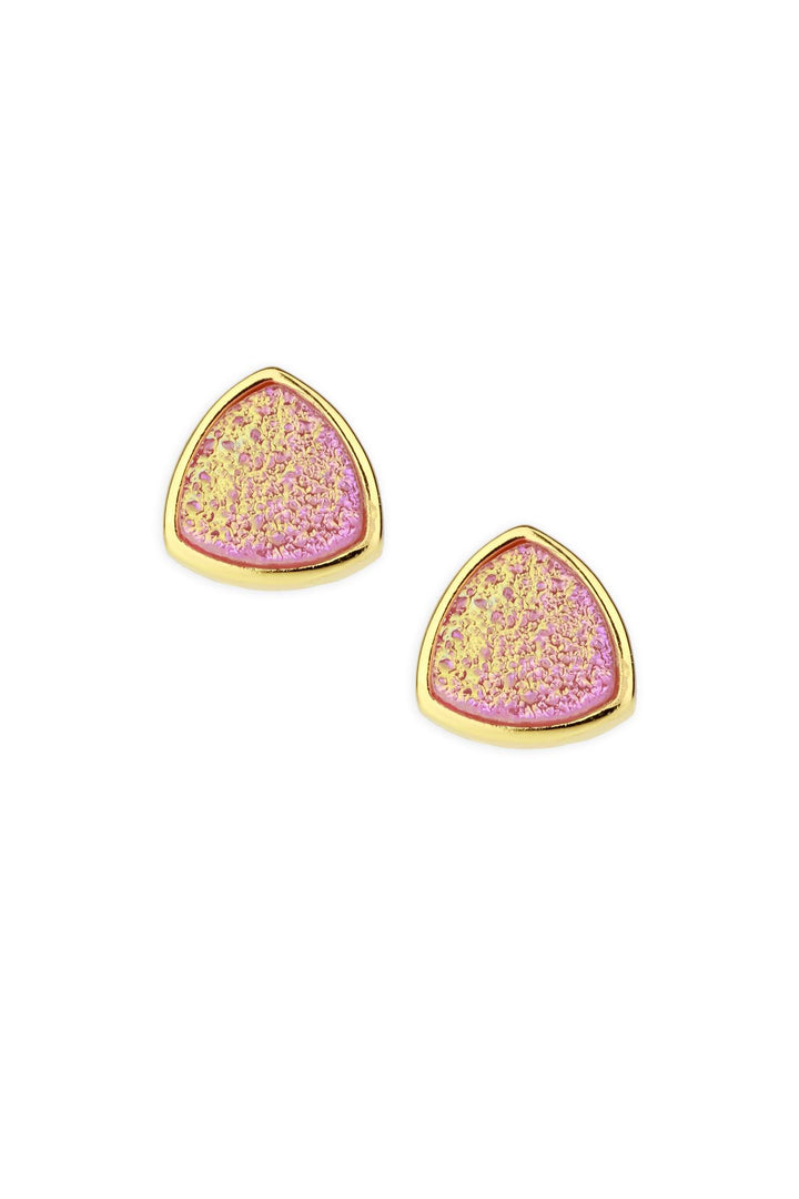 Pyramid Druzy Earring