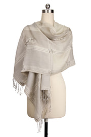 Oversized Embroidered Block Scarf