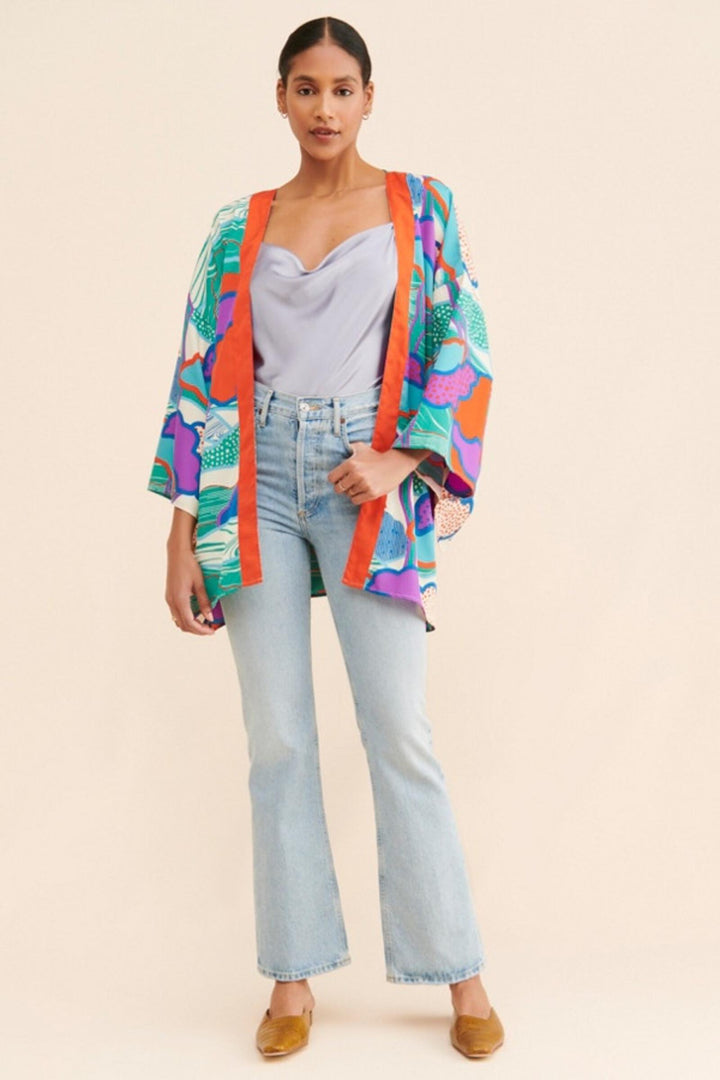 Willow Graphic Garden Kimono