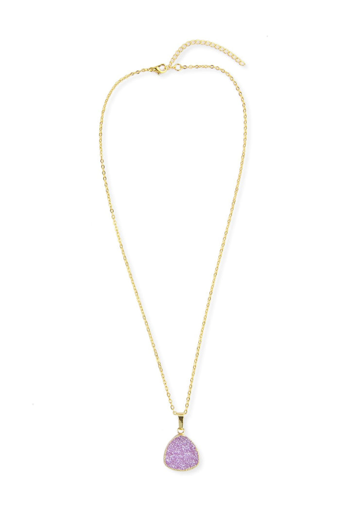 Oval Pendant Druzy Necklace