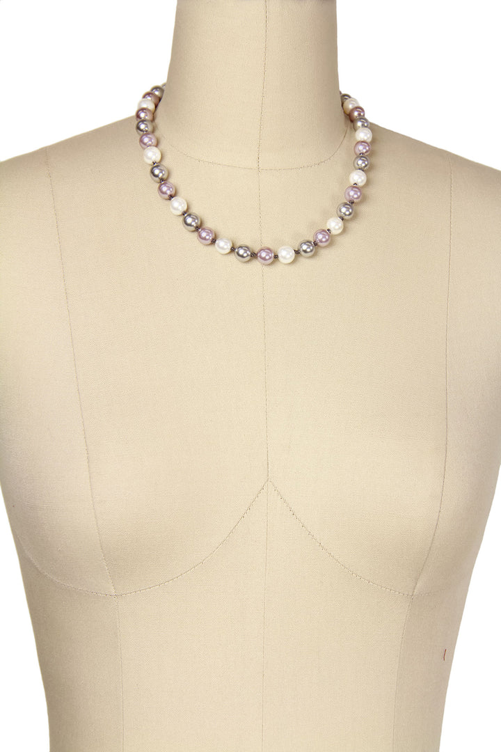 Multi Colored Pearl Collar Necklace