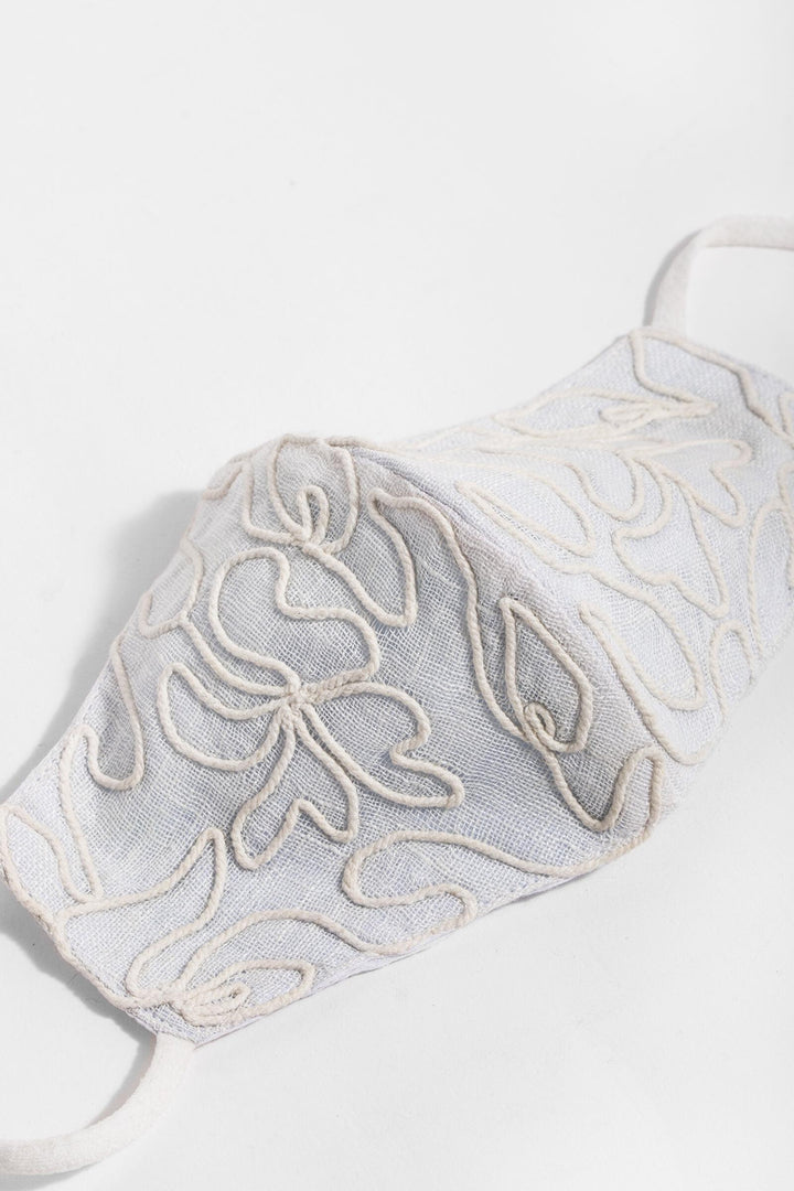 Linen Embroidered Face Mask