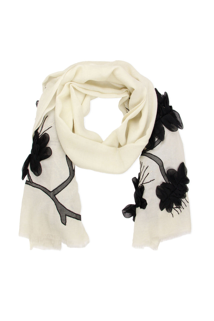 Embellished Palm Leaf Scarf