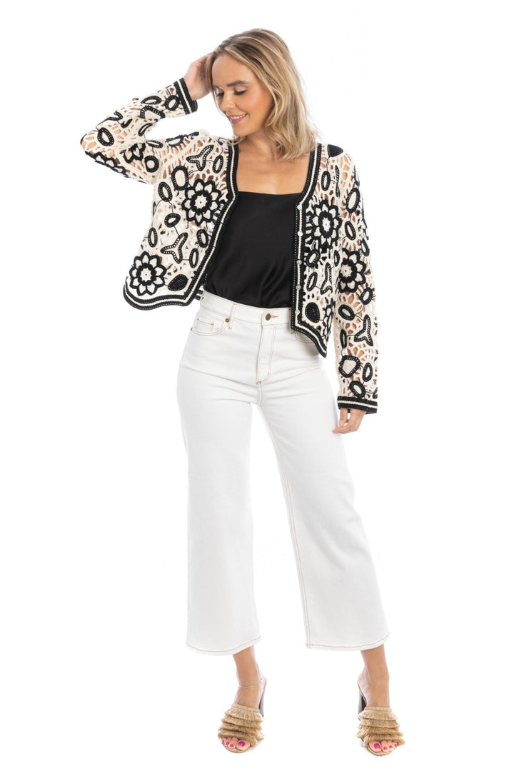 Floral Lace Crochet Short Jacket