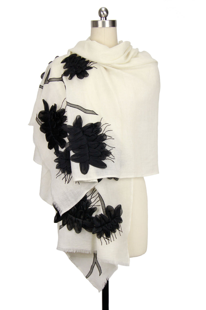 Embellished Palm Leaf Scarf