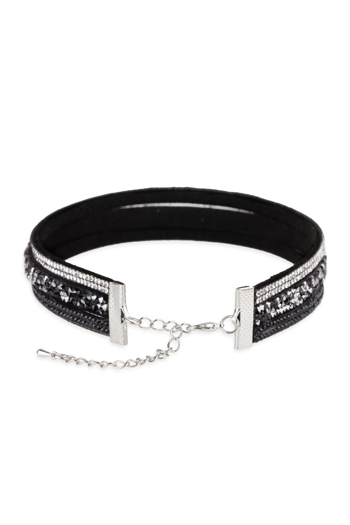 Layered Multi Strand Crystal Choker