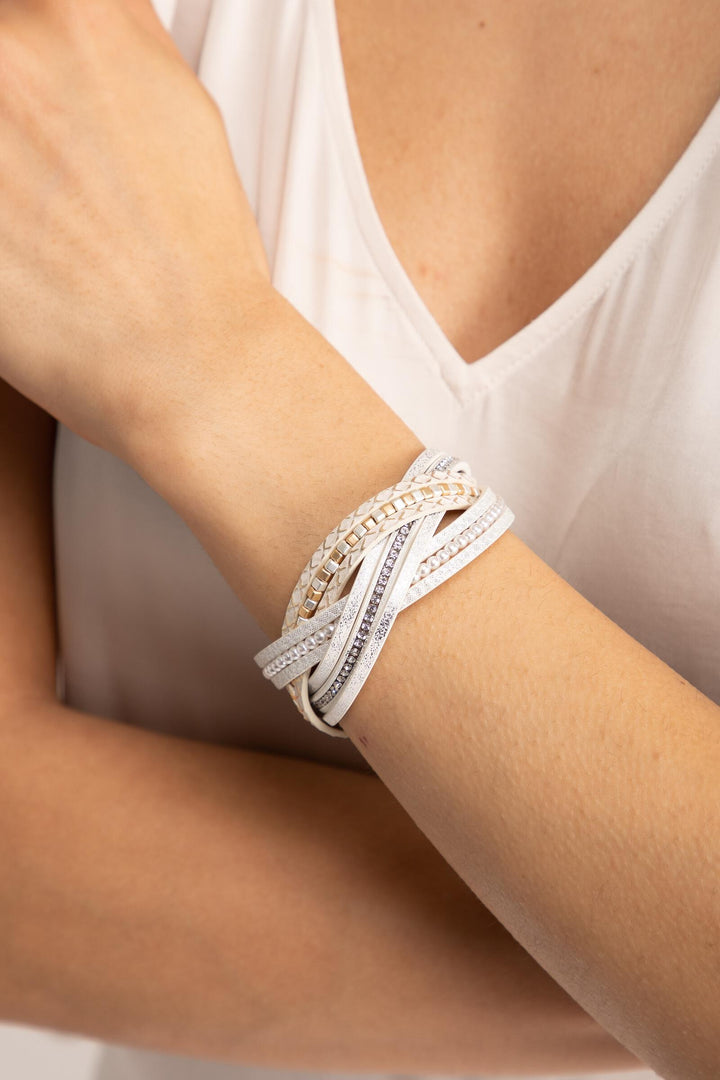 Stark Mixed Bead Leather Bracelet